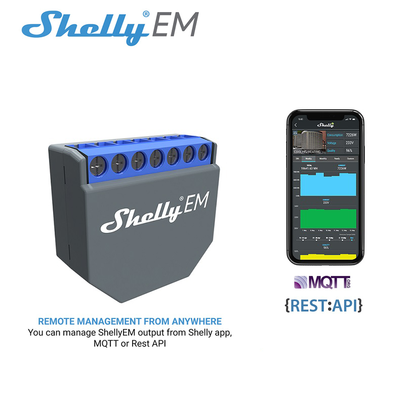 Smart Home Alexa - สวิตช์ควบคุมอัจฉริยะ SHELLY EM Wifi Smart Life