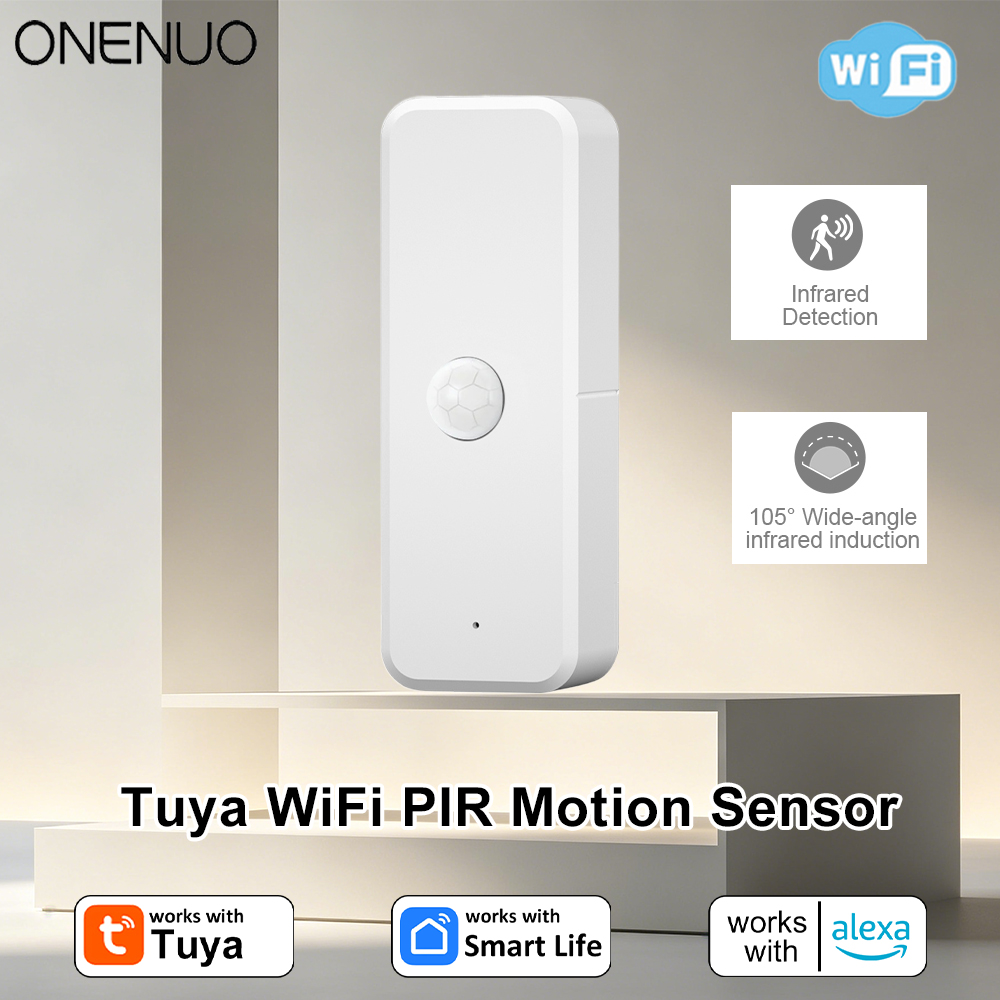 Smart Home Certification - ใหม่ทูย่า ไวไฟ PIR เครื่องตรวจจับความเคลื่อนไหวเซ็นเซอร์อินฟราเรดตรวจจับร่างกายมนุษย์ ระบบเตือนภัยความปลอดภัยภายในบ้าน แอพสมาร์ทไลฟ์แจ้งเตือน