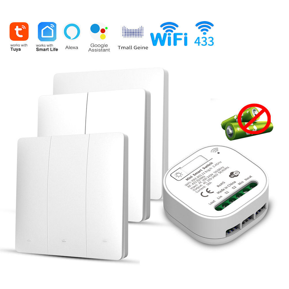 Smart Home Certification - สวิตช์ไฟอัจฉริยะ Tuya WiFi แบบใช้พลังงานในตัว ไม่ต้องใช้แบตเตอรี่ ทำงานร่วมกับ