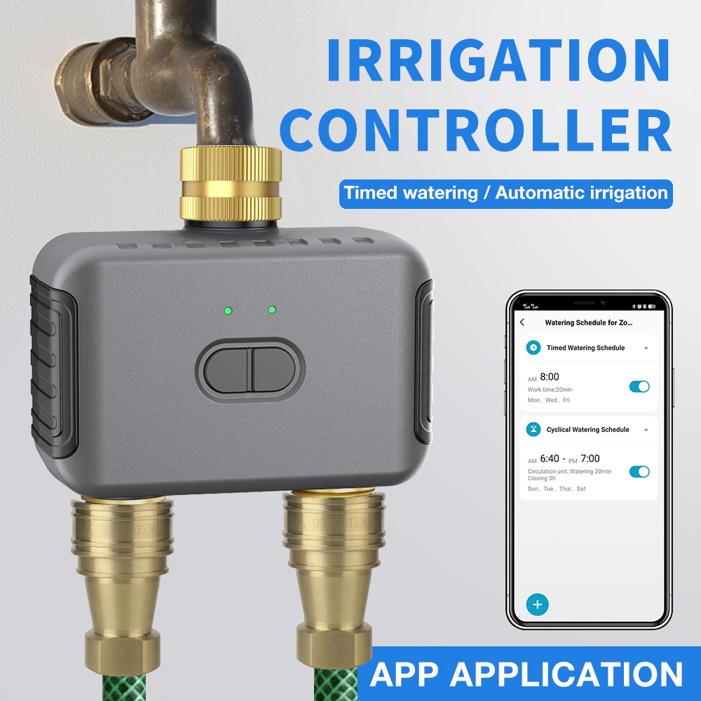 Smart Home Alexa - Tuya 2 โซนรดน้ําจับเวลาสวนชลประทานอัตโนมัติ Controller ระบบรดน้ําหยด Sprinkler