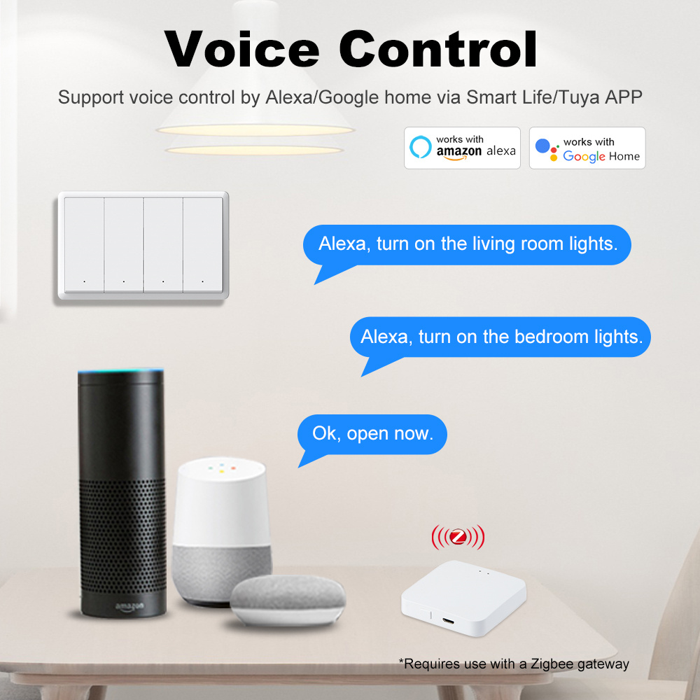 สวิตช์อัจฉริยะ Manhot Zigbee ไ - Smart Home Alexa บทวิจารณ์และราคา