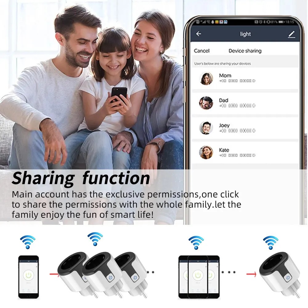 ปลั๊กไฟอัจฉริยะ WiFi EU ใช้งาน - Smart Home Nest บทวิจารณ์และราคา